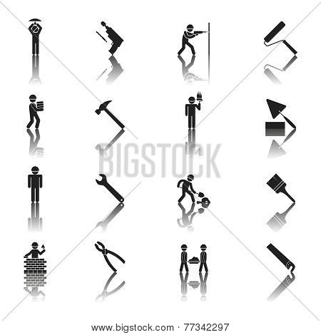 Construction worker icons