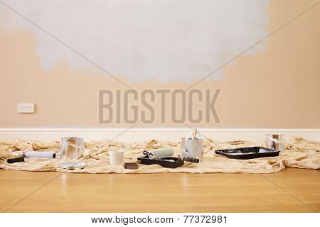 Decorating Equipment In Empty Room