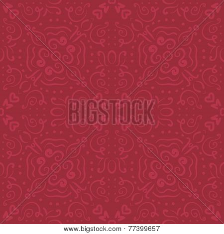 Vector Romantic Dark Red Seamless Pattern
