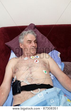 Patient With A Holter Monitor