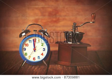 Coffee Gringer And Retro Alarm Clock