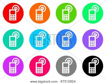 mobile phone colorful vector flat icon set