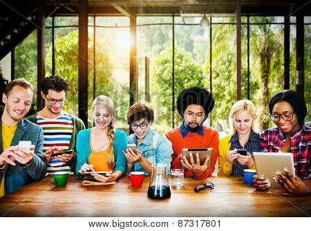 Casual Diversity Social Media Communication Concept