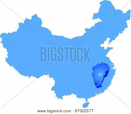 Map Of People's Republic Of China - Jiangxi Province