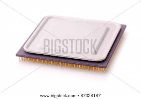 Central processing unit isolated on white