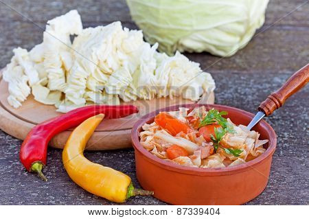 Russian cabbage soup with meat