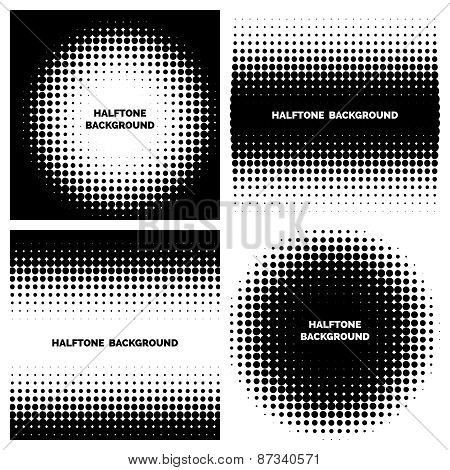 Abstract halftone backgrounds with text