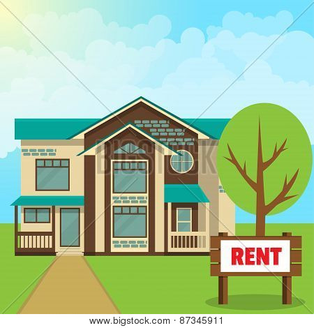 Concept - Cottage For Rent  Flat Style.