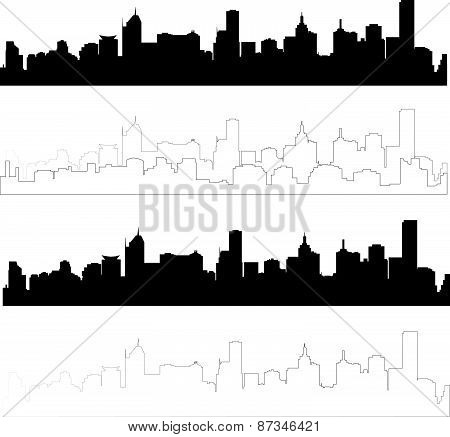 silhouette of city 7