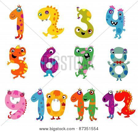 Cartoon monsters numbers