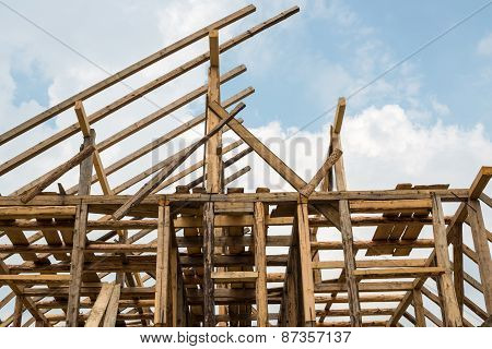Wooden Framing Of The New House