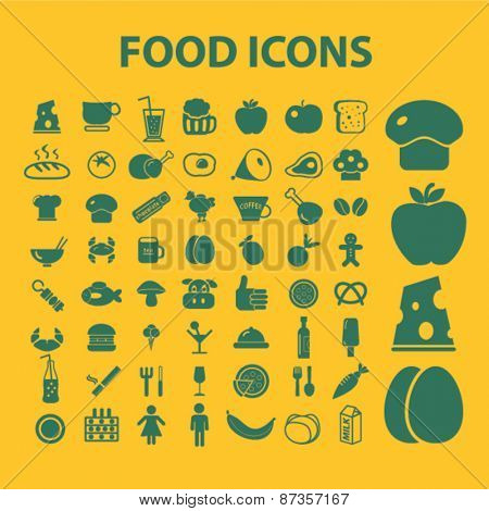 food isolated web icons, signs, illustrations concept design set, vector