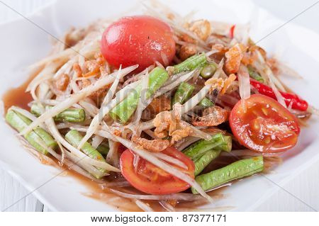 Somtum, papaya salad delicious food in thailand