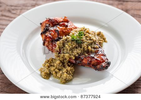 Grilled Chicken Steak With Olive Tapenade