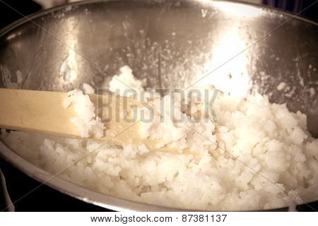 Fresh black caviar in a bowl to make sushi and fish dishes