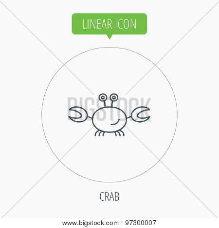 Crab icon. Cancer shellfish sign.
