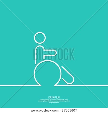 Symbol man on the wheelchair.
