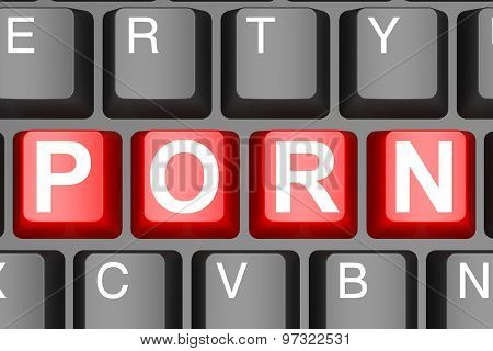 Porn Button On Modern Computer Keyboard