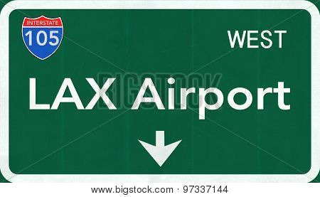 Los Angeles Lax Usa International Airport Highway Road Sign