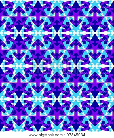 Transparent purple textured endless pattern with overlapping arrows, continuous geometric background