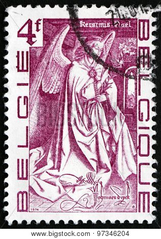 Postage Stamp Belgium 1974 Angel, By Van Eyck Brothers