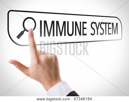 Immune System written in search bar on virtual screen