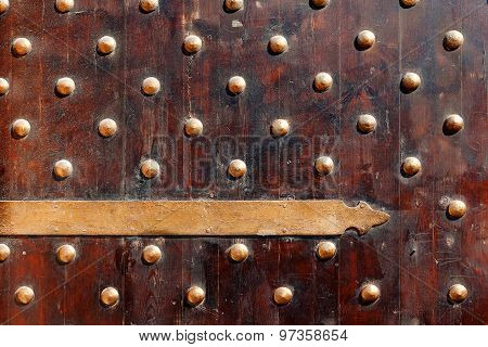 Oldfashioned Wooden Door. Gate Of Fort Qaitbay. Alexandria, Egypt.
