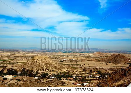 Aerial view from Mojacar Almeria village in Mediterranean Spain