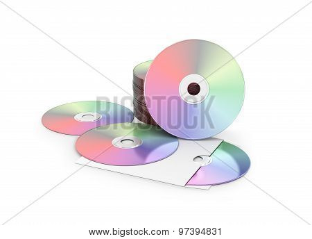 Cd / Dvd Disks Isolated On White.
