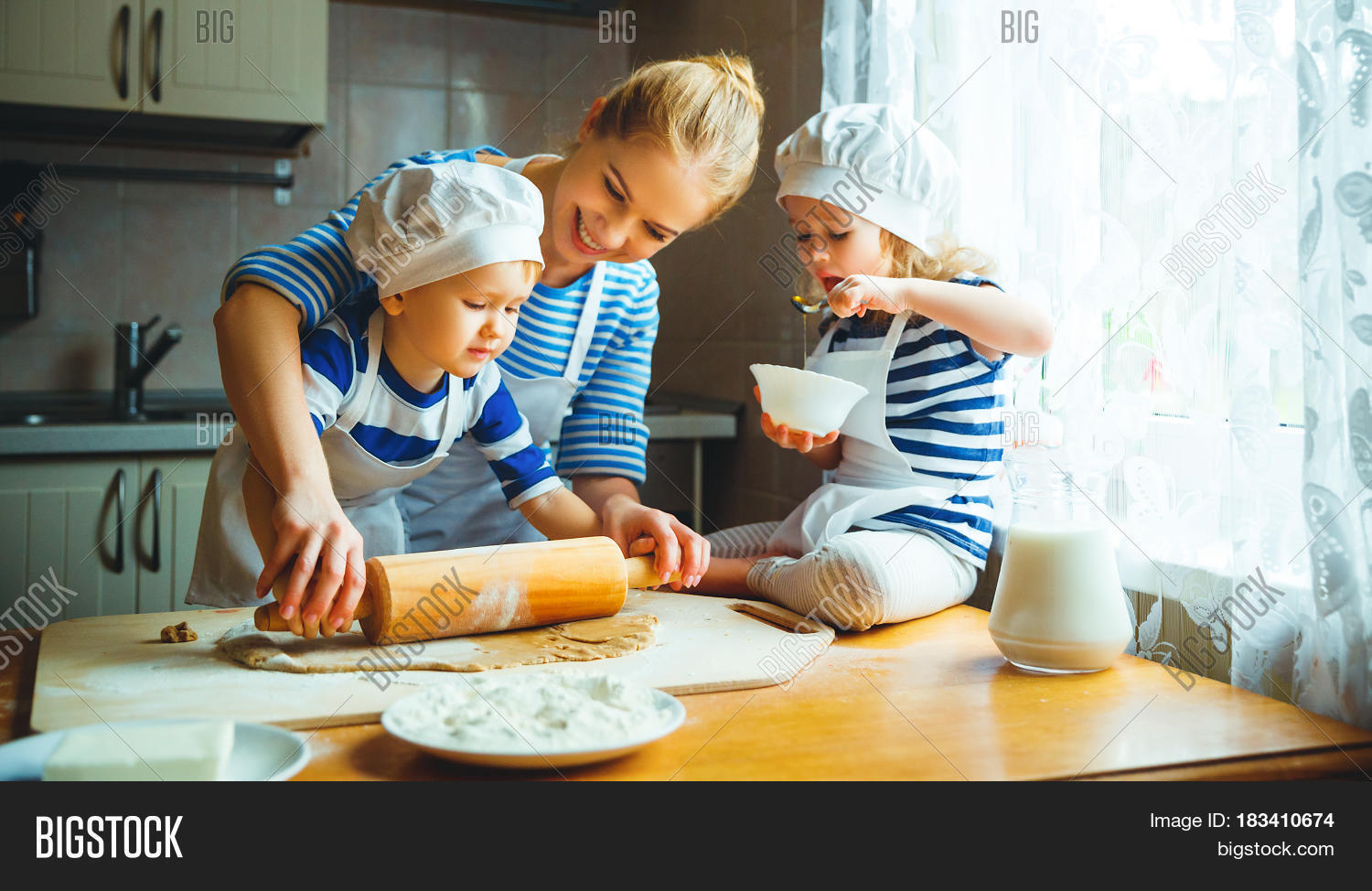 Happy Family Kitchen Image Photo Free Trial Bigstock