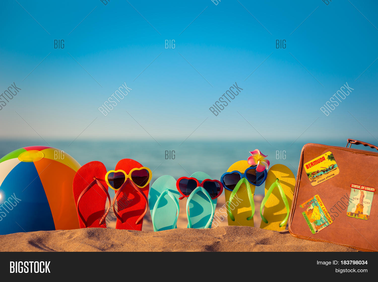 Flip-flops, Beach Ball Image & Photo (Free Trial) | Bigstock