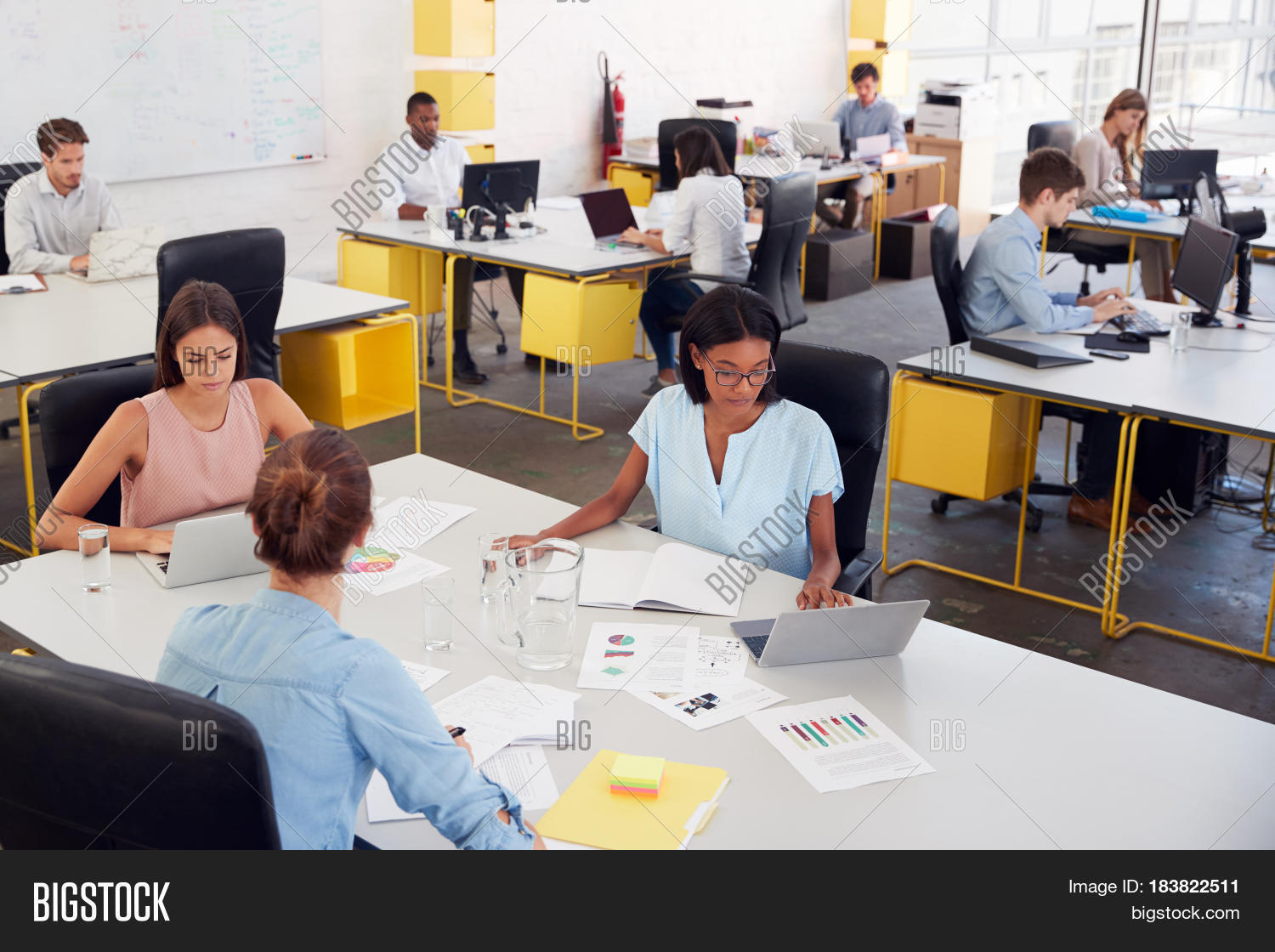Three Women Share Desk Image & Photo (Free Trial) Bigstock