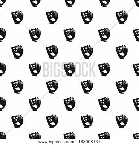 Leather baseball glove pattern seamless in simple style vector illustration