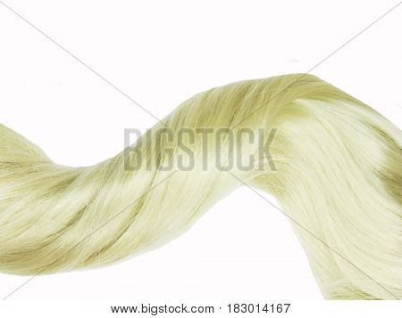 blond hair braid wave isolated on white background