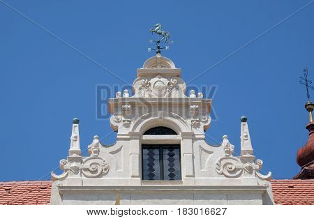 PTUJ, SLOVENIA - JULY 02: Architecture of Ptuj, town on the Drava River banks, Lower Styria Region, Slovenia on July 02, 2016.