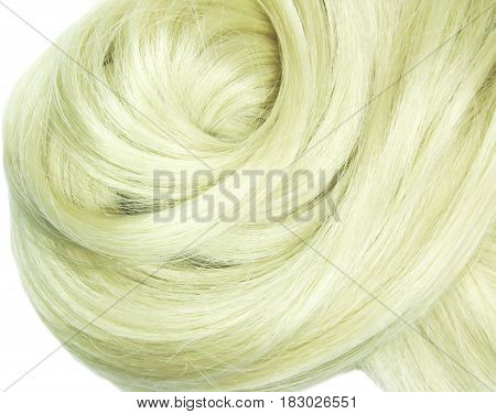 blond hair coiffure isolated on white background