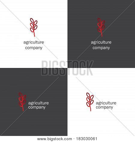 Vector eps logotype about agriculture in eps 10 horizontal and vertical view