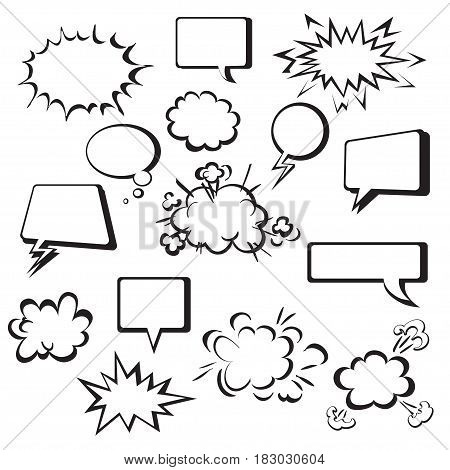 Comic Speech Bubbles on the white background