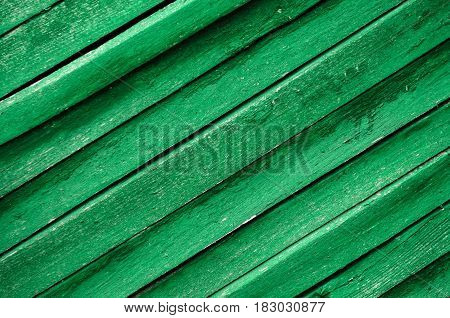 Green wood background texture. Old rural wooden fence background.