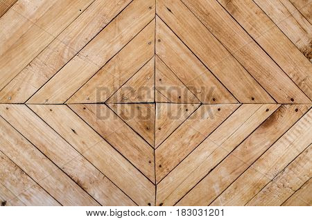 Wood background texture. Rhombus wooden fence background.
