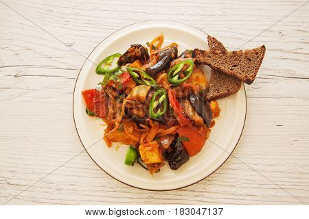 ajapsandali georgian dish of eggplant and meat