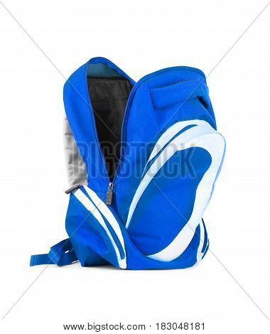 Open backpack isolated on a white background