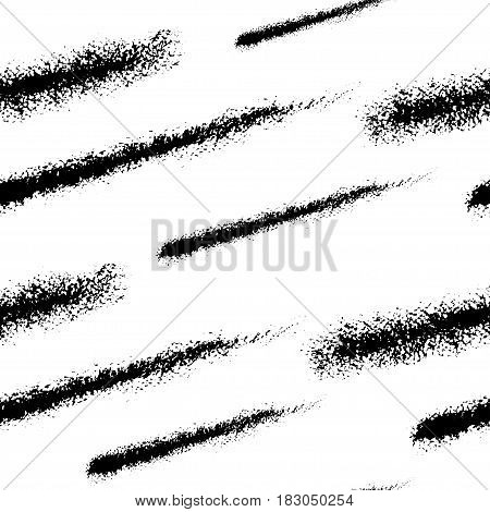 Vector Seamless Pattern With Brush Stripes And Strokes.