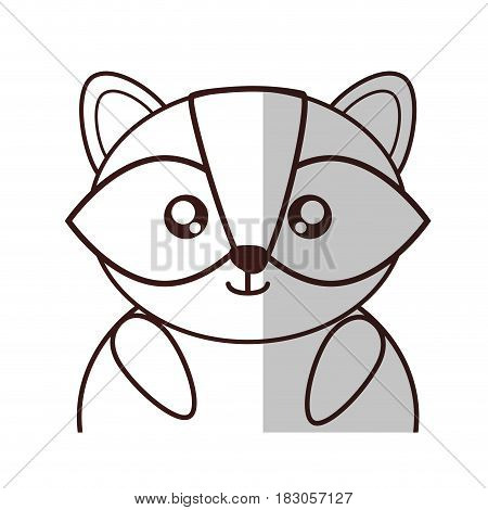 kawaii raccon animal icon over white background. vector illustration