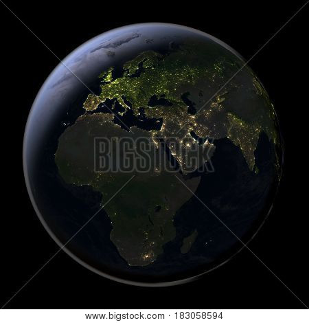 Emea Region From Space At Night
