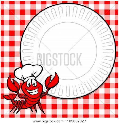 A vector illustration of a cartoon Crayfish.