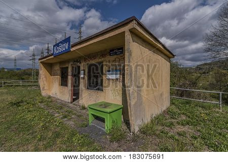 Kostov station in spring nice sunny spring day
