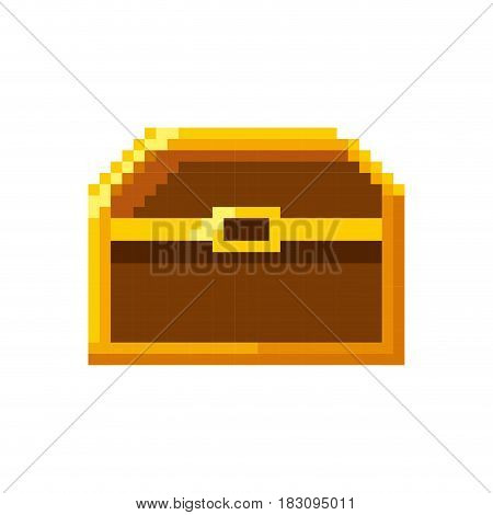 baul treasure video game pixelated vector illustration design