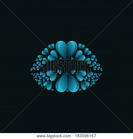 Lips of hearts. Creative logo for your company or print for T-shirt.