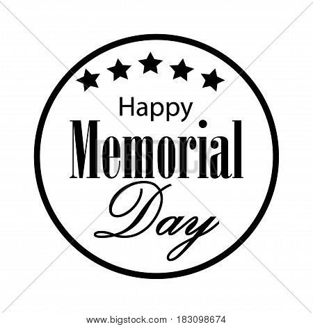 Vector Happy Memorial Day card. National american holiday illustration with USA. Festive poster or banner with hand lettering.